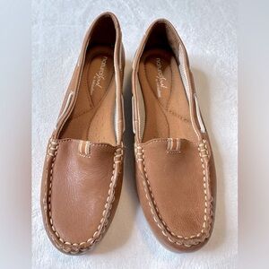 Naturalizer Women’s Natural Soul Leather Padded Comfort Boat Shoes Size 7